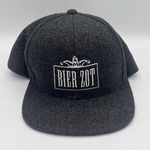 Bier Zot Beer Logo Hat The Classics Yupoong Snapback‎ Cap Gray Wool Blend